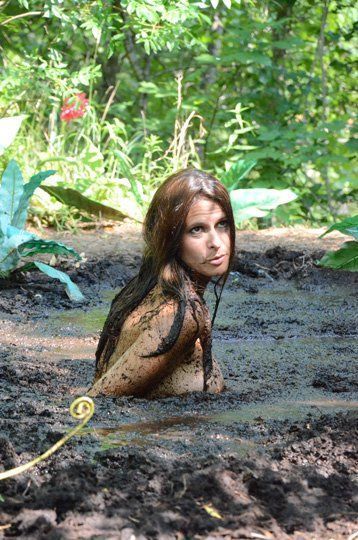 Woman drowning quicksand