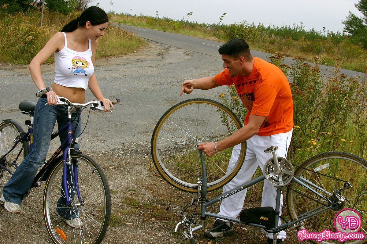 Adult wipes bike then fucked